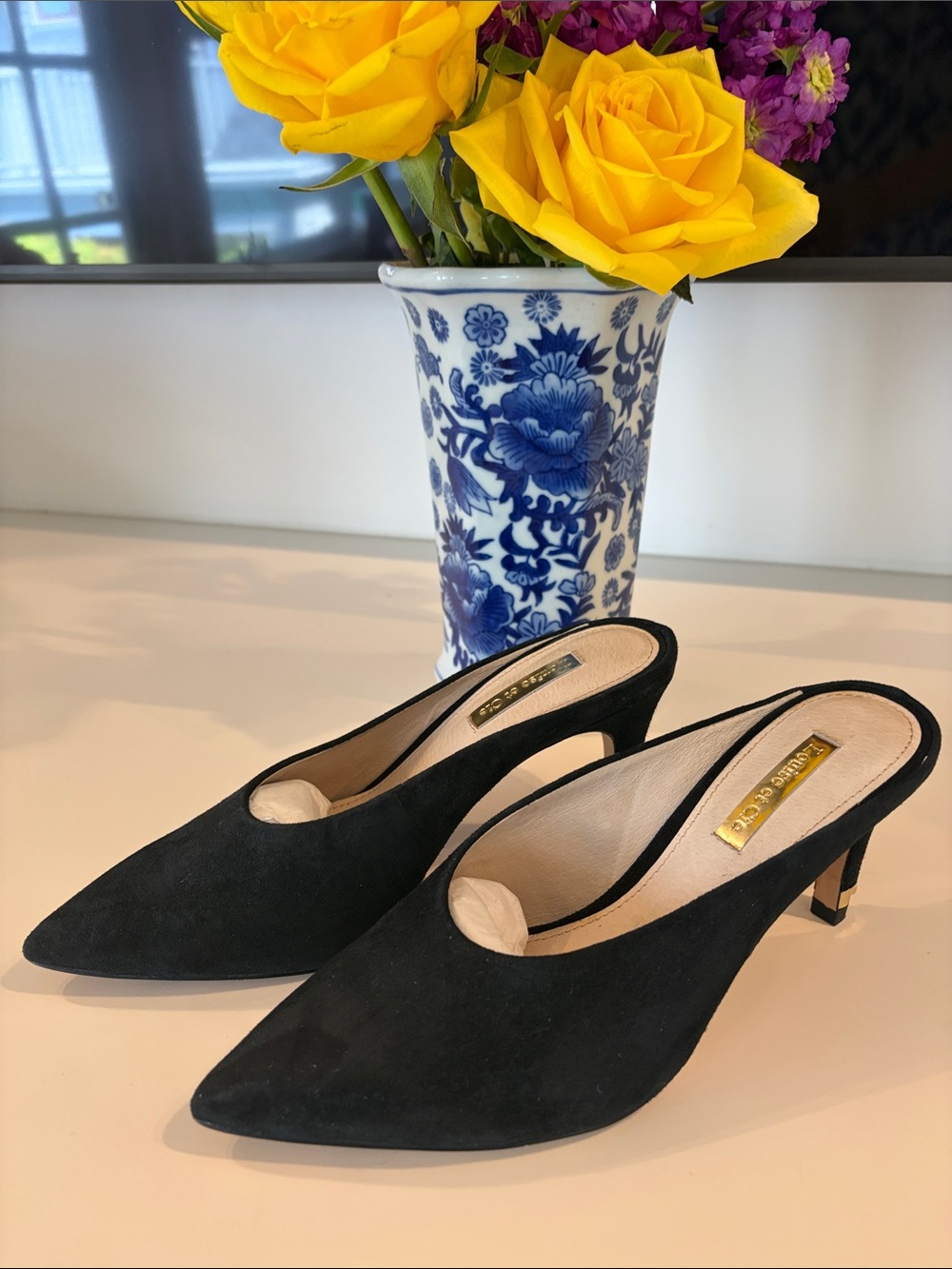 Louise et Cie black suede Mules